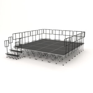 PD RD750  2m x 1m x 20cm Portable Stage Riser System with Railings