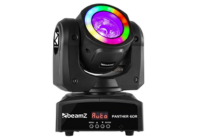 Black moving head LED light with colorful beam ring and digital control