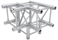 Silver aluminium truss cube connector with multiple joining points