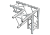 Silver aluminium triangular corner truss with reinforced bracing