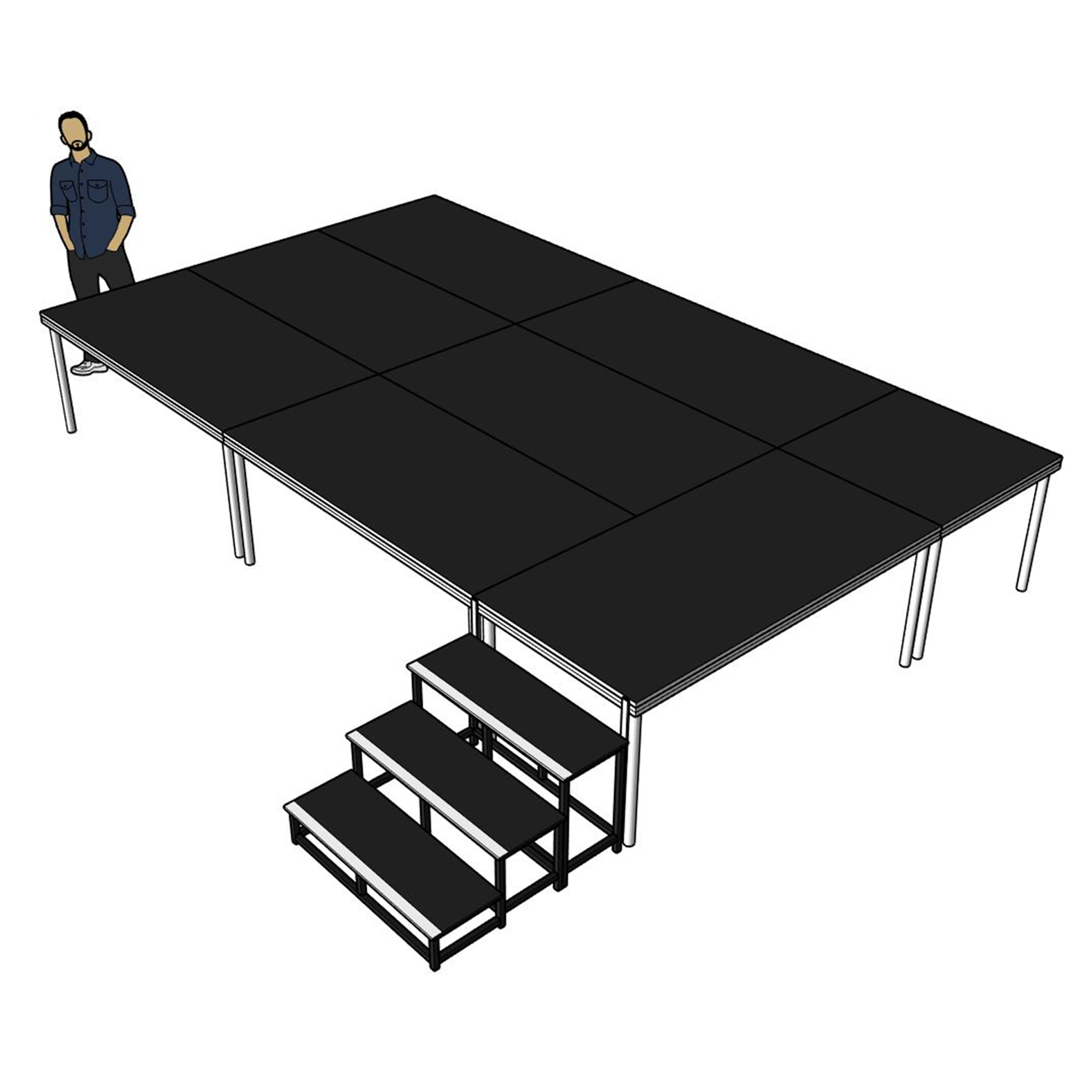 5m X 3m Portable Stage System With 800mm Height - Stage Concepts