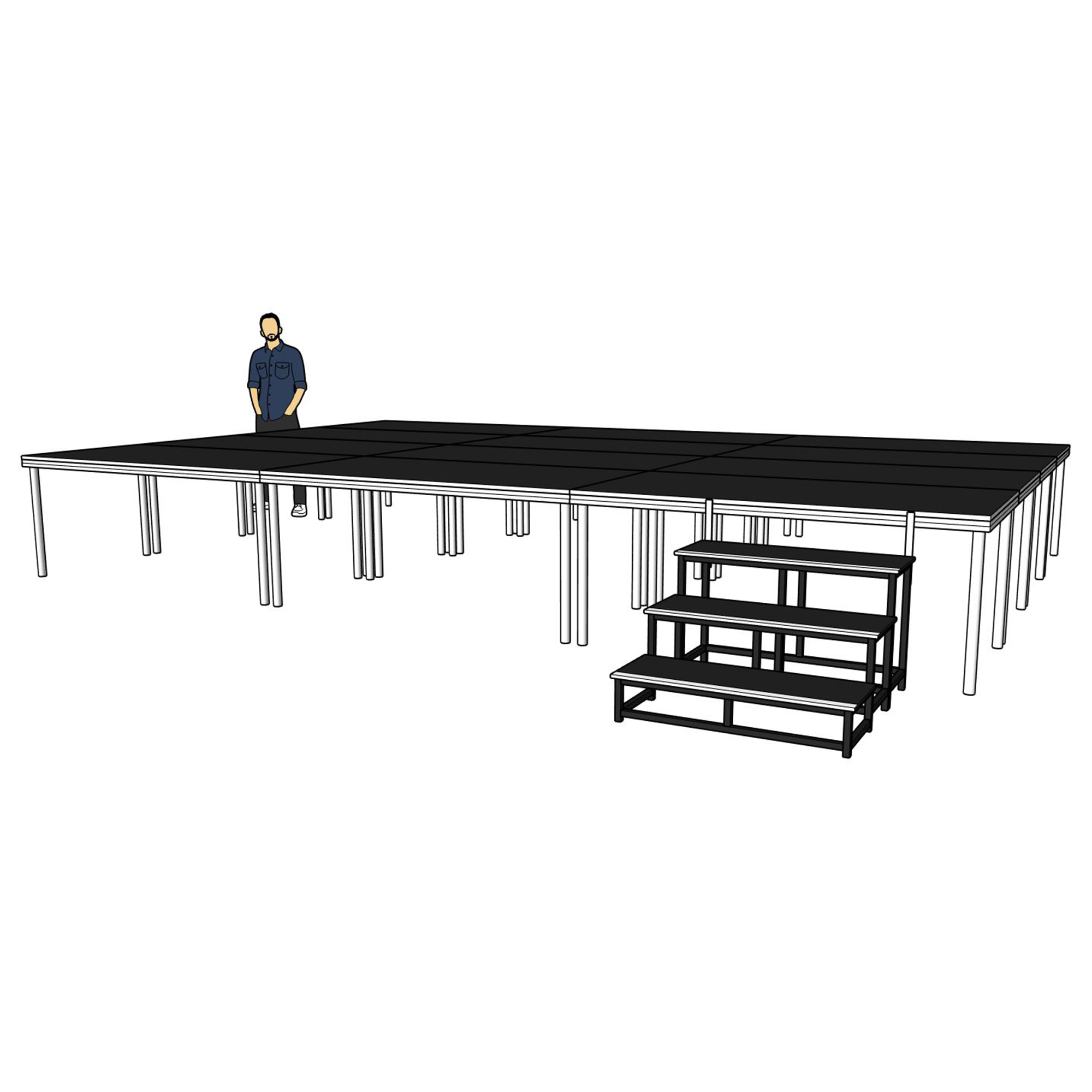 6m x 4m Portable Stage System with 800mm Height - Stage Concepts