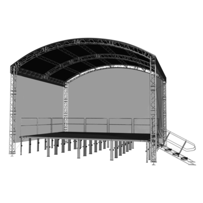 6m x 4m Arch Truss Stage Roof System Inc Canopy and Walls - Stage Concepts