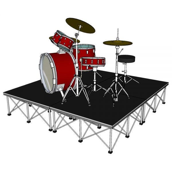 Custom Shaped Stage Drum Riser Stage 2m x 2m x 40cm