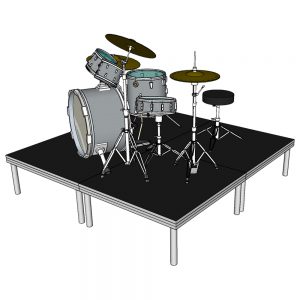 Custom Shaped Stage Drum Riser 4 Deck Stage System