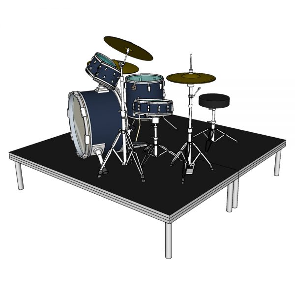 Custom Shaped Stage Drum Riser 2m x 2m x 40cm