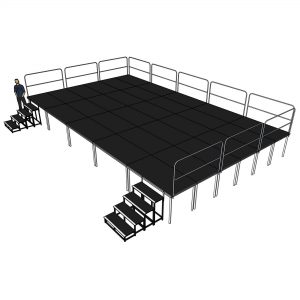 10m x 6m x 1000mm Portable Stage System with Railings