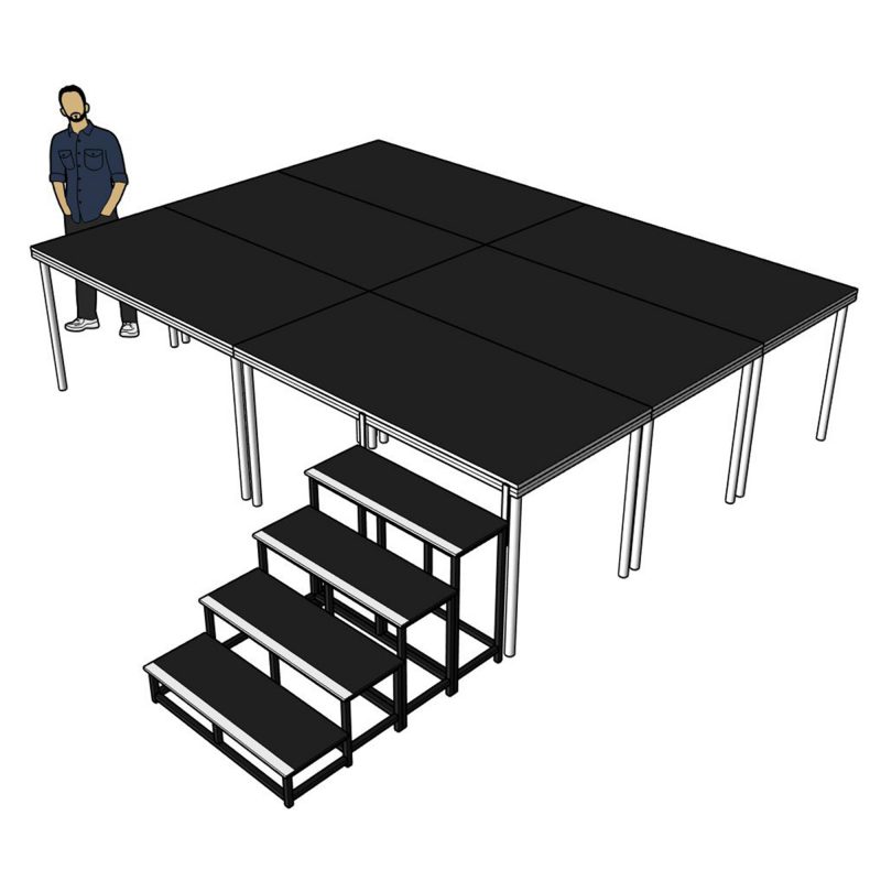 4m x 3m Portable Stage System with 1000mm Height - Stage Concepts