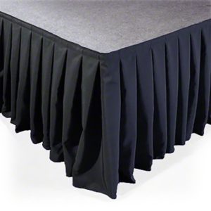 Pleated 6m x 40cm drop pleated skirt for lightweight staging