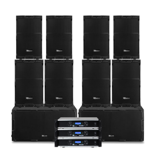 PD PDY Professional PA System – Dual 15″ Subs, 12″ & 10″ Tops