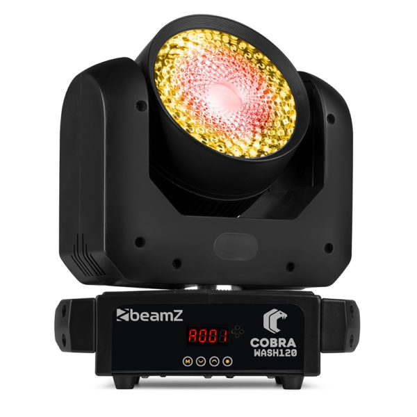 BeamZ Cobra Wash120 LED Moving Head Wash Light with LED Ring – 120W