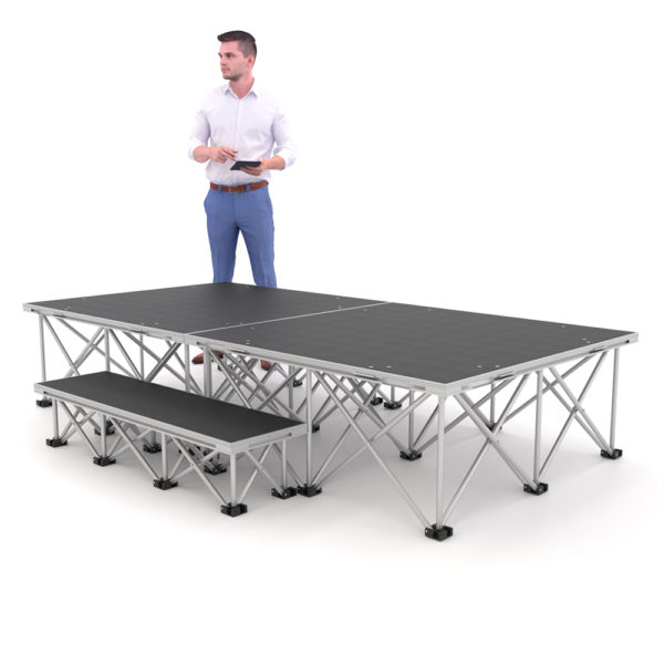 PD RD750 2m x 1m x 40cm Portable Stage Platform Riser System with Step