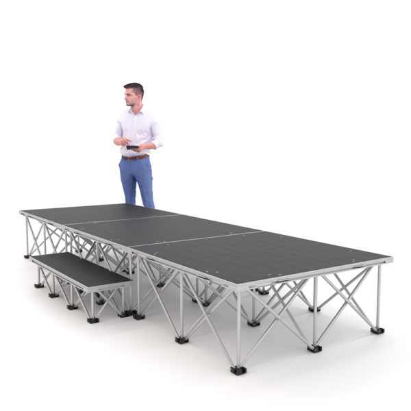 PD RD750 3m x 1m x 40cm Portable Stage Platform Riser System with Step