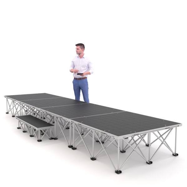 PD RD750 4m x 1m x 40cm Portable Stage Platform Riser System with Step