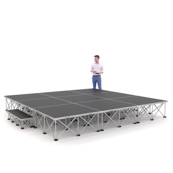 PD RD750 3m x 3m x 40cm Portable Stage Platform Riser System with Step