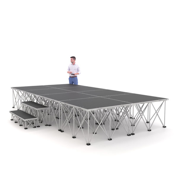 PD RD750 4m x 2m x 60cm Portable Stage Platform Riser System with Steps