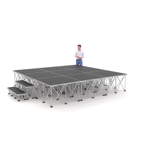 PD RD750 3m x 3m x 60cm Portable Stage Platform Riser System with Steps