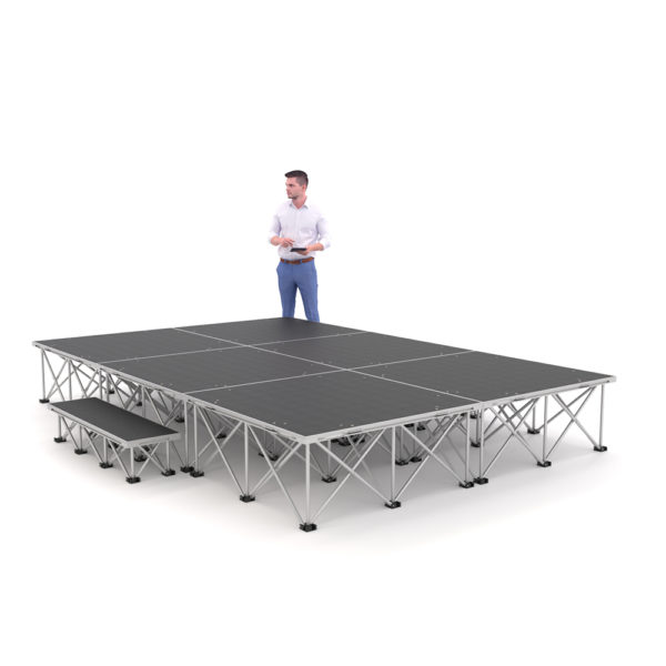 PD RD750 3m x 2m x 40cm Portable Stage Platform Riser System with Step