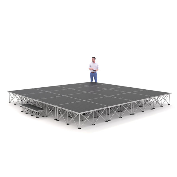 PD RD750 4m x 4m x 40cm Portable Stage Platform Riser System with Step