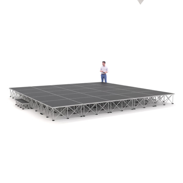 PD RD750 5m x 5m x 40cm Portable Stage Platform Riser System with Step