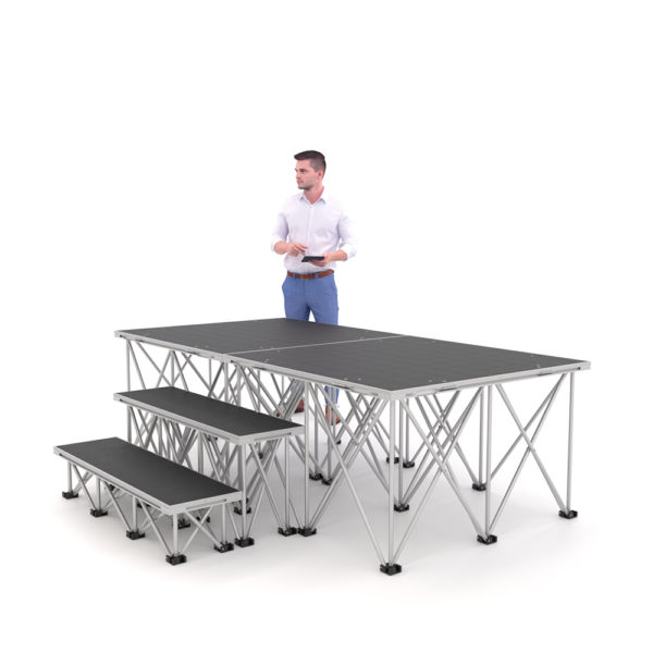 PD RD750 2m x 1m x 60cm Portable Stage Platform Riser System with Steps