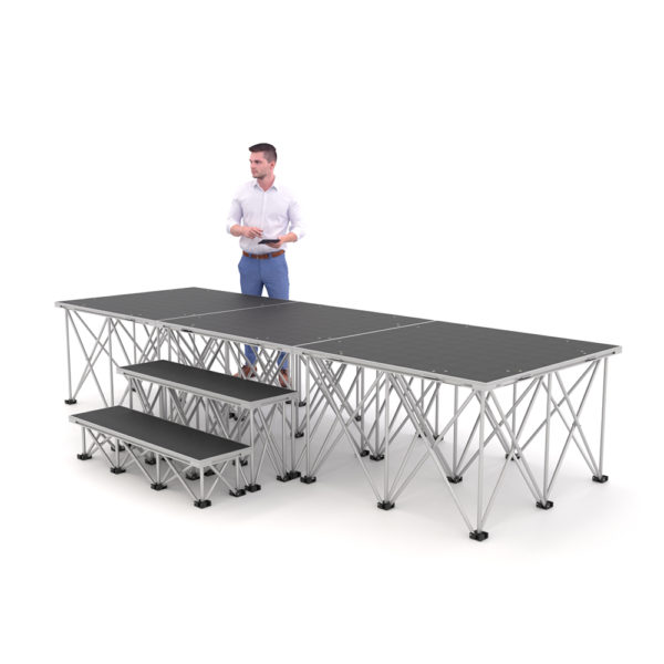 PD RD750 3m x 1m x 60cm Portable Stage Platform Riser System with Steps