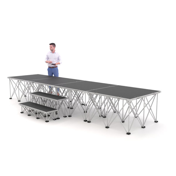 PD RD750 4m x 1m x 60cm Portable Stage Platform Riser System with Steps