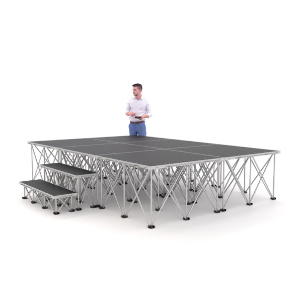 PD RD750 3m x 2m x 60cm Portable Stage Platform Riser System with Steps