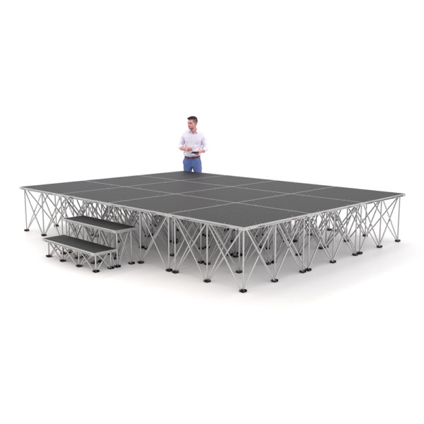 PD RD750 4m x 3m x 60cm Portable Stage Platform Riser System with Steps