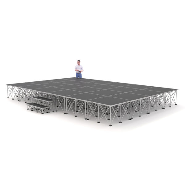 PD RD750 6m x 4m x 60cm Portable Stage Platform Riser System with Steps