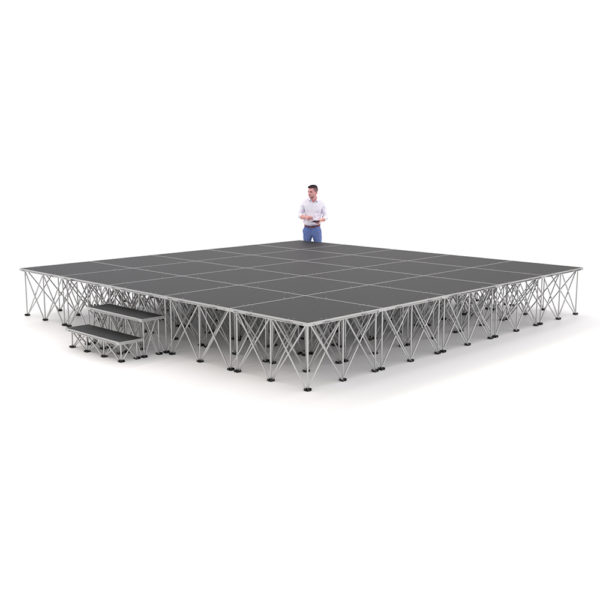 PD RD750 5m x 5m x 60cm Portable Stage Platform Riser System with Steps