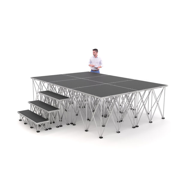 PD RD750 3m x 2m x 80cm Portable Stage Platform Riser System with Steps