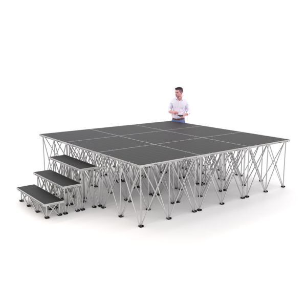 PD RD750 3m x 3m x 80cm Portable Stage Platform Riser System with Steps