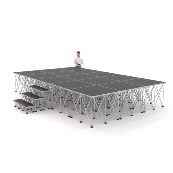 PD RD750 5m x 3m x 80cm Portable Stage Platform Riser System with Steps