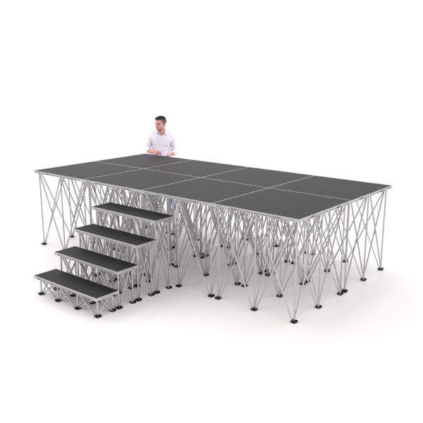 PD RD750 4m x 2m x 1m Portable Stage Platform Riser System with Steps