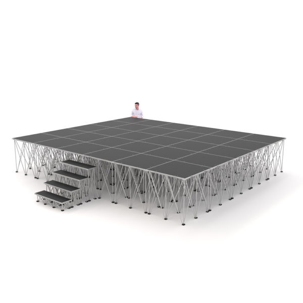 PD RD750 6m x 5m x 1m Portable Stage Platform Riser System with Steps