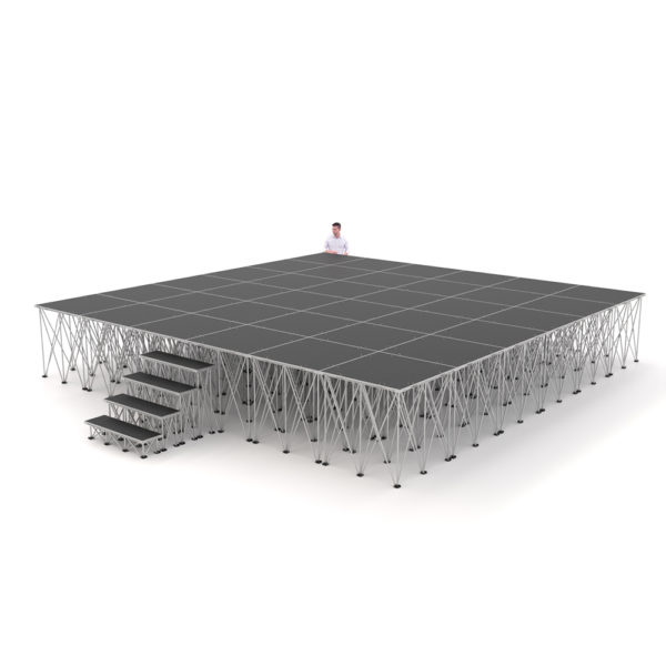 PD RD750 6m x 6m x 1m Portable Stage Platform Riser System with Steps