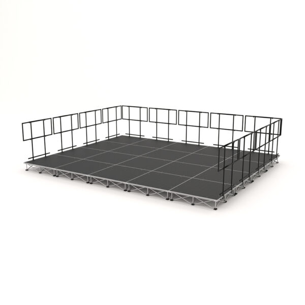 PD RD750 5m x 4m x 20cm Portable Stage Riser System with Railings