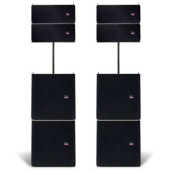 Studiomaster V6A Active Line Array with 4x V6SA Subs & Pole Mount